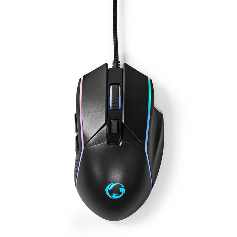 Souris gaming Nedis GMWD510BK Avec fil Noir