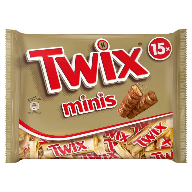 Mini barre chocolatée Twix Minis 15 Unités de 20 g