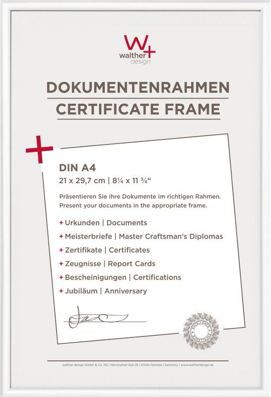 walther design A4 Fotolijst Wit KV130W 22,2 (B) x 1,4 (D) x 31 (H) cm KV130W