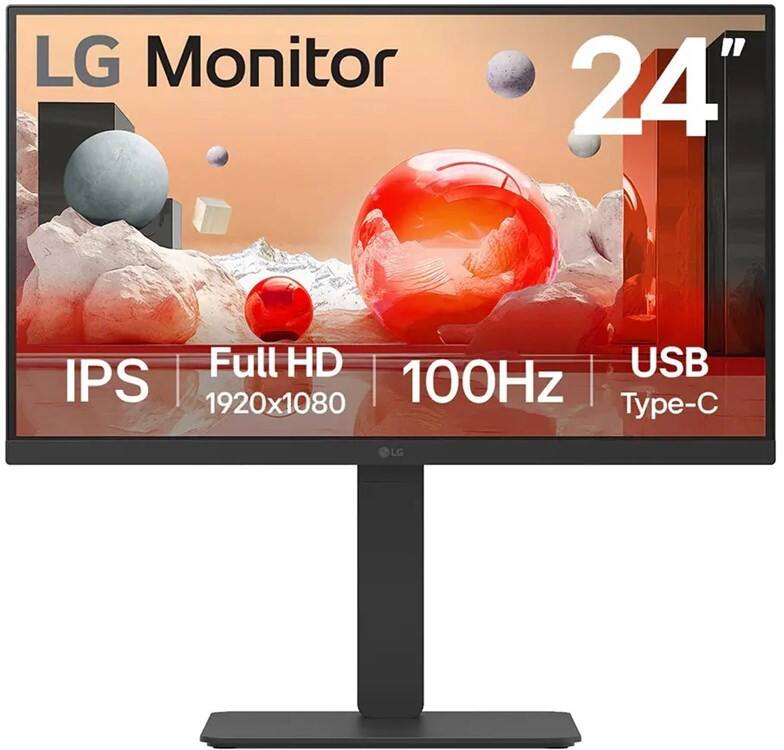 LG 60,5 cm (23,8") LED Monitor 24BA650-B.AEU Zwart