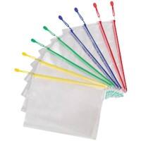 Pochettes Djois A4 Zip PVC (Polychlorure de vinyle) Paysage 27 (l) x 34,5 (p) x 2,5 (h) cm Assortiment 8 unités