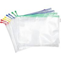 Pochettes Djois A3 Zip PVC (Polychlorure de vinyle) Paysage 33 (l) x 46 (p) x 2,5 (h) cm Assortiment 8 unités