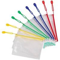 Pochettes Djois A6 Zip PVC (Polychlorure de vinyle) Paysage 16 (l) x 18,5 (p) x 2,5 (h) cm Assortiment 8 unités