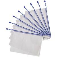 Pochettes Djois A4 Zip PVC (Polychlorure de vinyle) Paysage 27 (l) x 34,5 (p) x 2,5 (h) cm Bleu