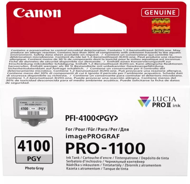 Canon PFI-4100 PGY Origineel Inktcartridge Grijs