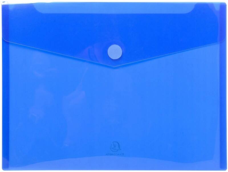 Pochette pour documents Exacompta 56422E A4 Velcro PP (Polypropylène) Portrait et paysage 24,5 (l) x 33,5 (p) x 1,2 (h) cm Bleu 5 unités