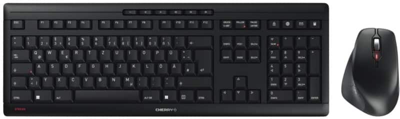 CHERRY Stream Desktop Toetsenbord en muis Draadloos QWERTZ Zwart Set van 2