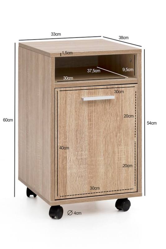 Caisson WOHNLING 0 tiroirs 330 x 380 x 600 mm Chêne