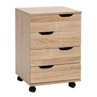 WOHNLING Ladeblok 4 Lades 400 x 400 x 600 mm Eiken