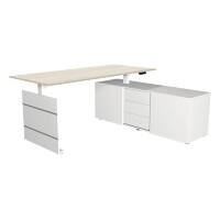 Bureau assis-debout Kerkmann Move 3 Forme libre Brun érable Pied en T 3 Tiroirs 1800 (L) x 800 (P) x 1200 (H) mm Bois