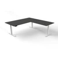 Kerkmann Move 3 Zit-sta-bureau Vrije vorm Antraciet T-Voet 2,000 (B) x 1,000 (D) x 720 (H) mm Hout