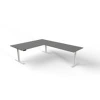 Kerkmann Move 3 Zit-sta-bureau Vrije vorm Grafiet T-Voet 2,000 (B) x 1,000 (D) x 720 (H) mm Hout