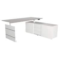 Bureau assis-debout Kerkmann Move 3 Forme libre Gris clair Pied en T 3 Tiroirs 1800 (L) x 800 (P) x 1200 (H) mm Bois
