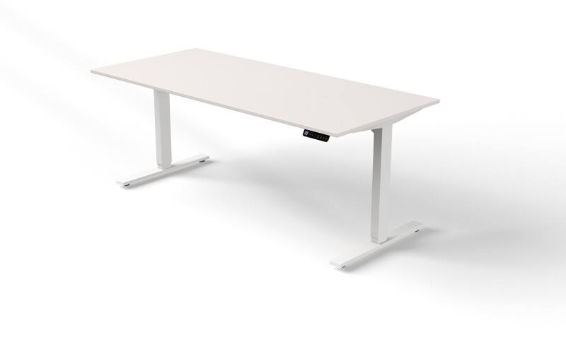 Bureau assis-debout Kerkmann Move 3 Rectangulaire Blanc Pied en T 1800 (L) x 800 (P) x 1200 (H) mm Bois