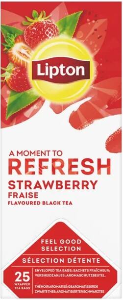 Lipton FGS Fruit Zwarte thee Aardbei 25 stuks