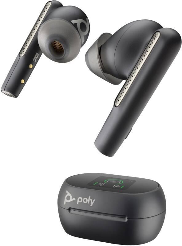 Écouteurs poly Voyager Free 60 UC MBT700 Adaptateur USB-A Boîtier de charge avec écran tactile Sans fil Intra-auriculaires Réduction de bruit Noir