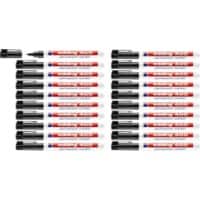 Marqueur permanent edding 400 Fin Rond 1 mm Noir Rechargeable Résistant à l'eau 16 + 4 OFFERT