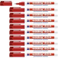 Marqueur permanent edding 404 Extra fin Rond 0,75 mm Rouge Résistant à l'eau 8 + 2 OFFERT