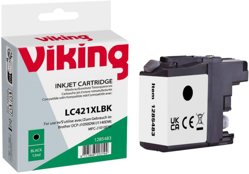 Viking LC-421XLBK Compatibel Inktcartridge NB-RLC421XLBK Zwart