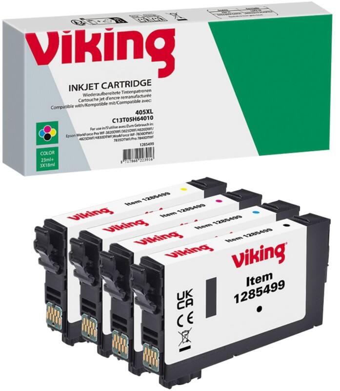 Viking C13T05H64010 Compatibel Inktcartridge NE-RT405XLBKCMY Zwart, cyaan, magenta, geel
