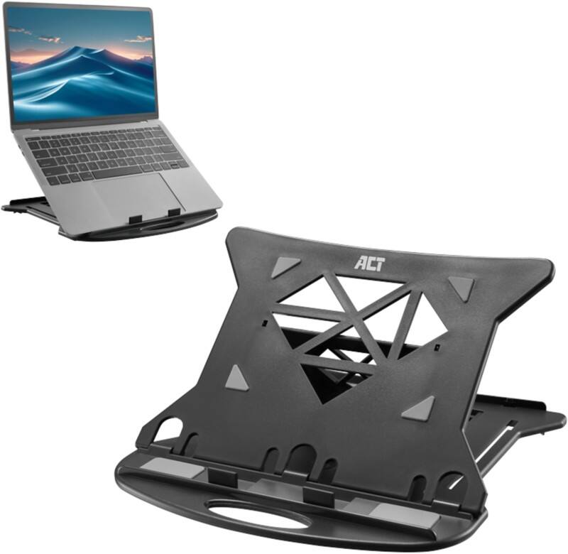 ACT Laptopstandaard Opvouwbaar In hoogte verstelbaar 28,0 cm x 2,0 cm x 28 cm Zwart
