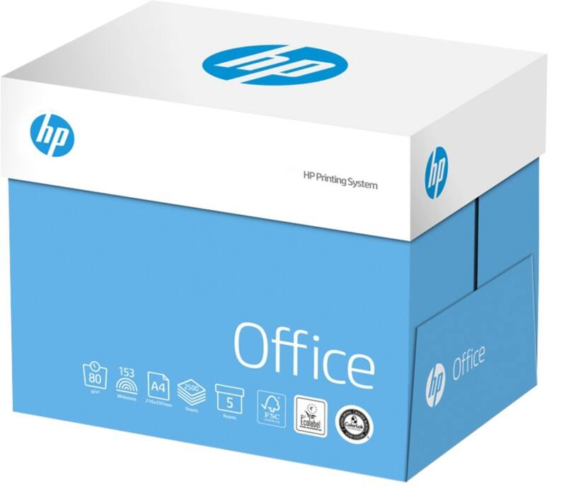 HP Office A4 Kopieerpapier 80 g/m² Glad Wit 153 CIE 5 Pakken à 500 Vellen