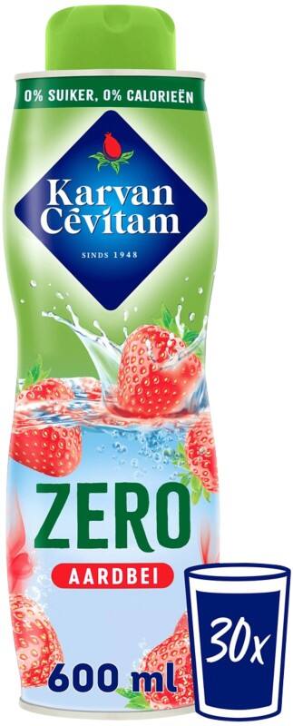 Karvan Cevitam Zero Limonadesiroop Aardbei 600 ml
