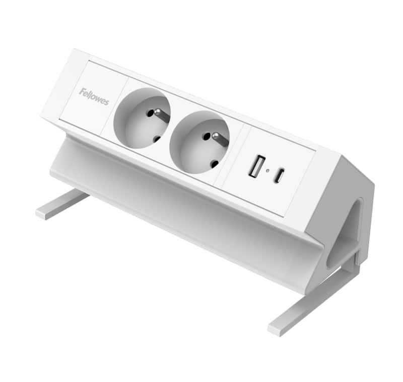 Multiprise bureau Fellowes USB-A et USB-C 2 prises 2 m Blanc