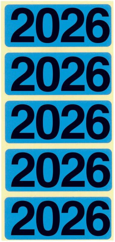 Bene Jaartal Etiketten 628985 Klevend 2026 Blauw 4,8 x 1,9 cm 100 Stuks