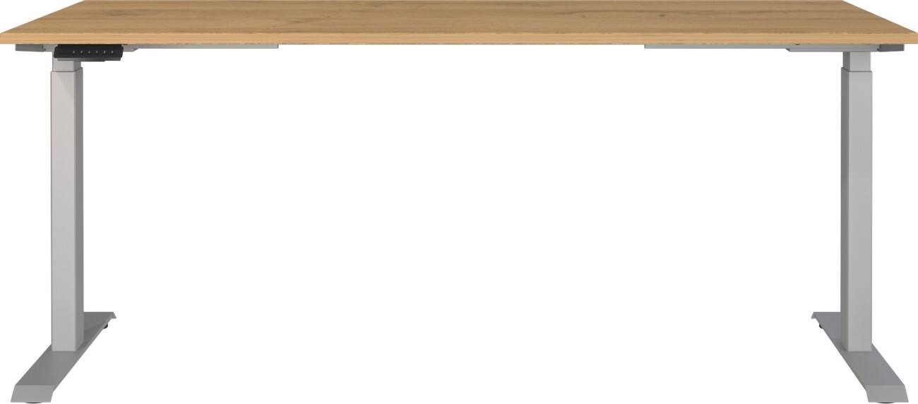 Bureau assis-debout GERMANIA Hauteur ajustable électriquement Rectangulaire Imitation chêne Grandson Piètement en T 1800 (l) x 800 (p) x 1200 (h) mm Aggloméré, Métal