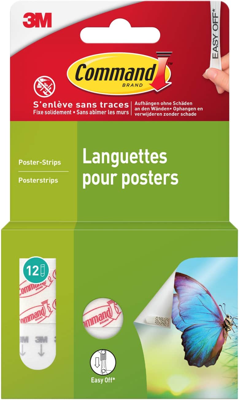 Command Posterstrips 17204 Wit 14 mm (B) x 0,044 m (L) Schuim 12 stuks