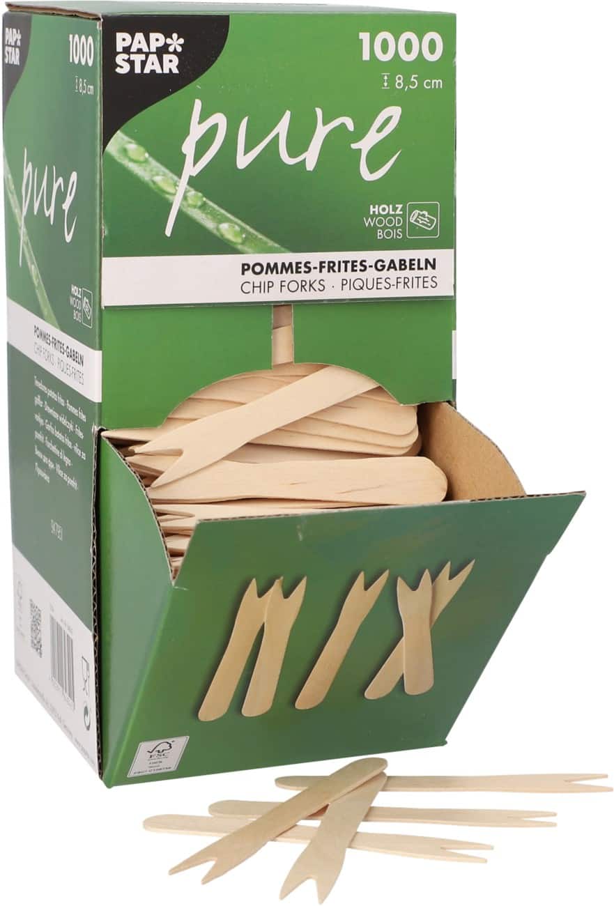 Fourchette PAPSTAR À frites Bois Brun 1000 unités