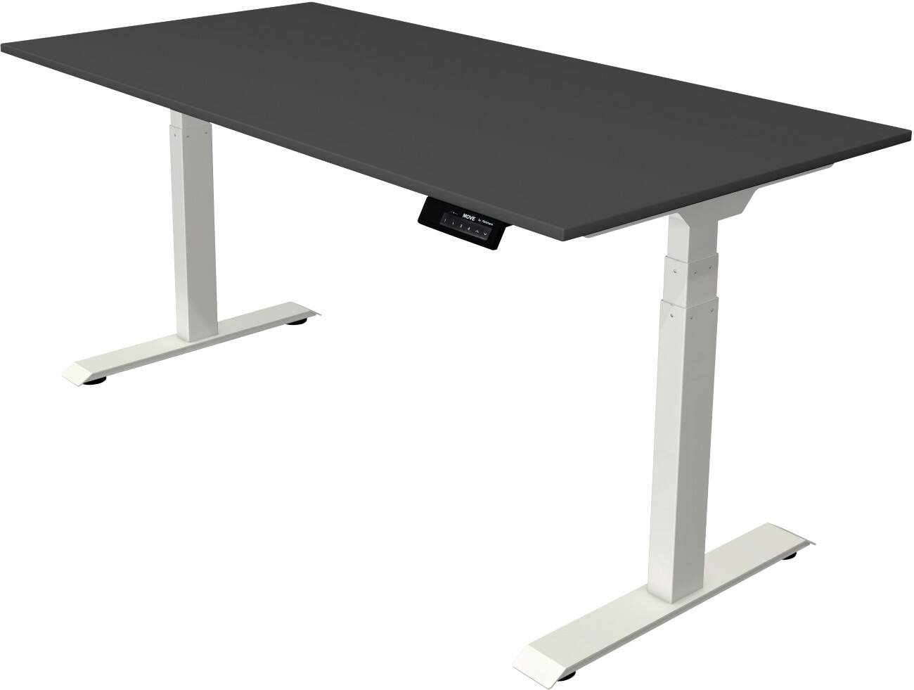Bureau assis-debout Kerkmann Move 1 stable Hauteur ajustable électriquement Rectangulaire Anthracite T-Pied 1600 (L) x 800 (P) x 1270 (H) mm Acier, Aggloméré, Mélamine