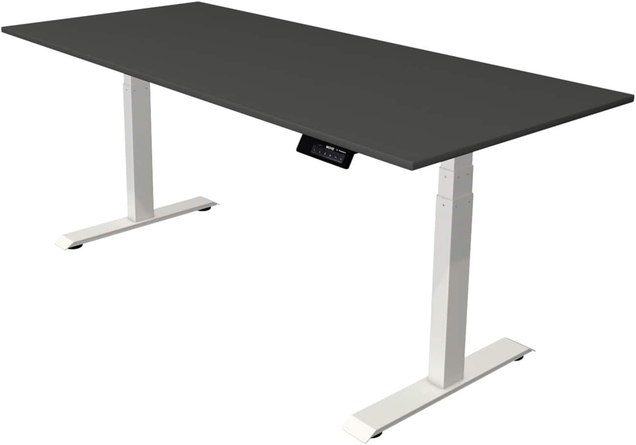 Bureau assis-debout Kerkmann Move 1 stable Hauteur ajustable électriquement Rectangulaire Anthracite T-Pied 1800 (L) x 800 (P) x 1270 (H) mm Acier, Aggloméré, Mélamine