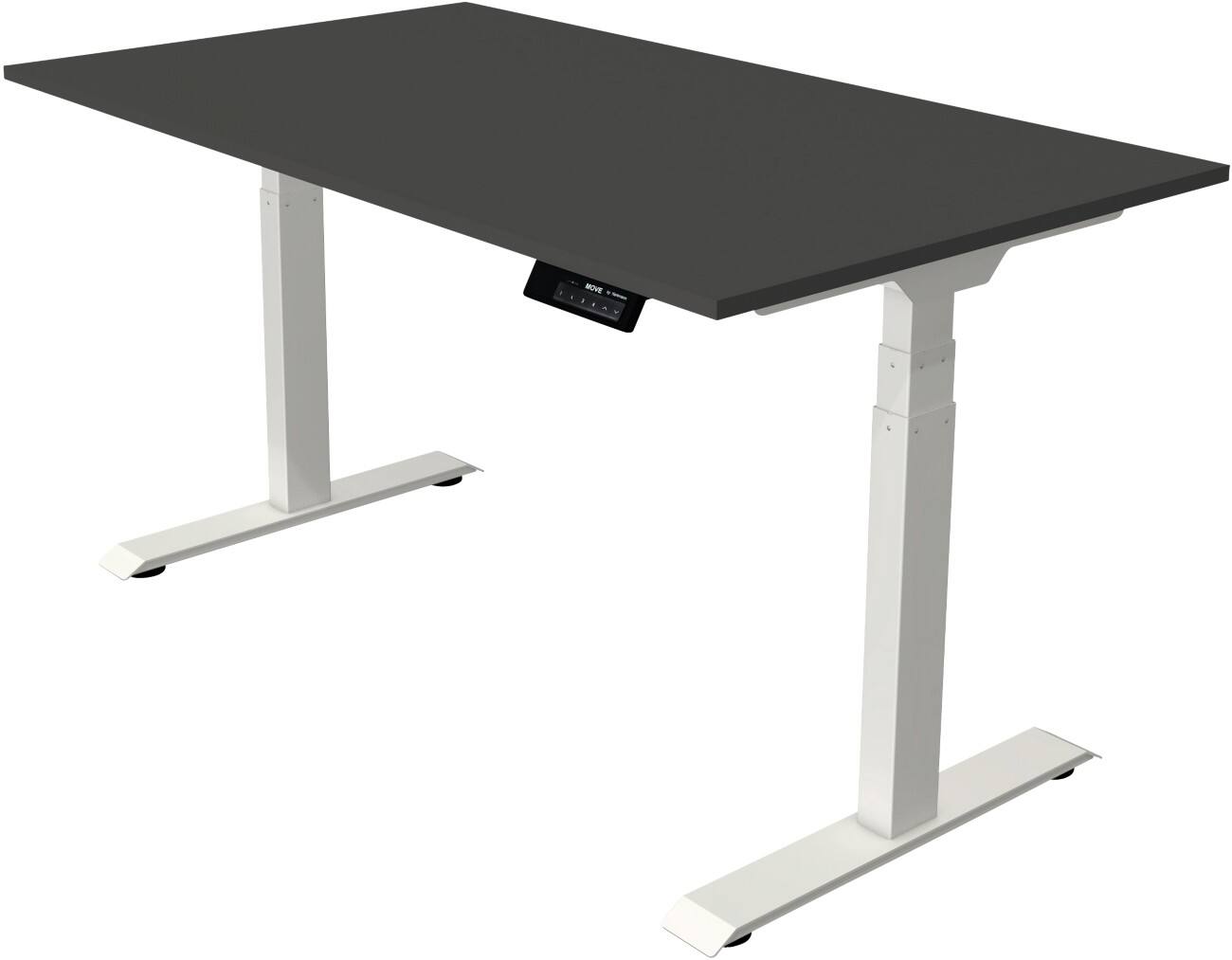 Bureau assis-debout Kerkmann Move 1 stable Hauteur ajustable électriquement Rectangulaire Anthracite T-Pied 1400 (L) x 800 (P) x 1270 (H) mm Acier, Aggloméré, Mélamine