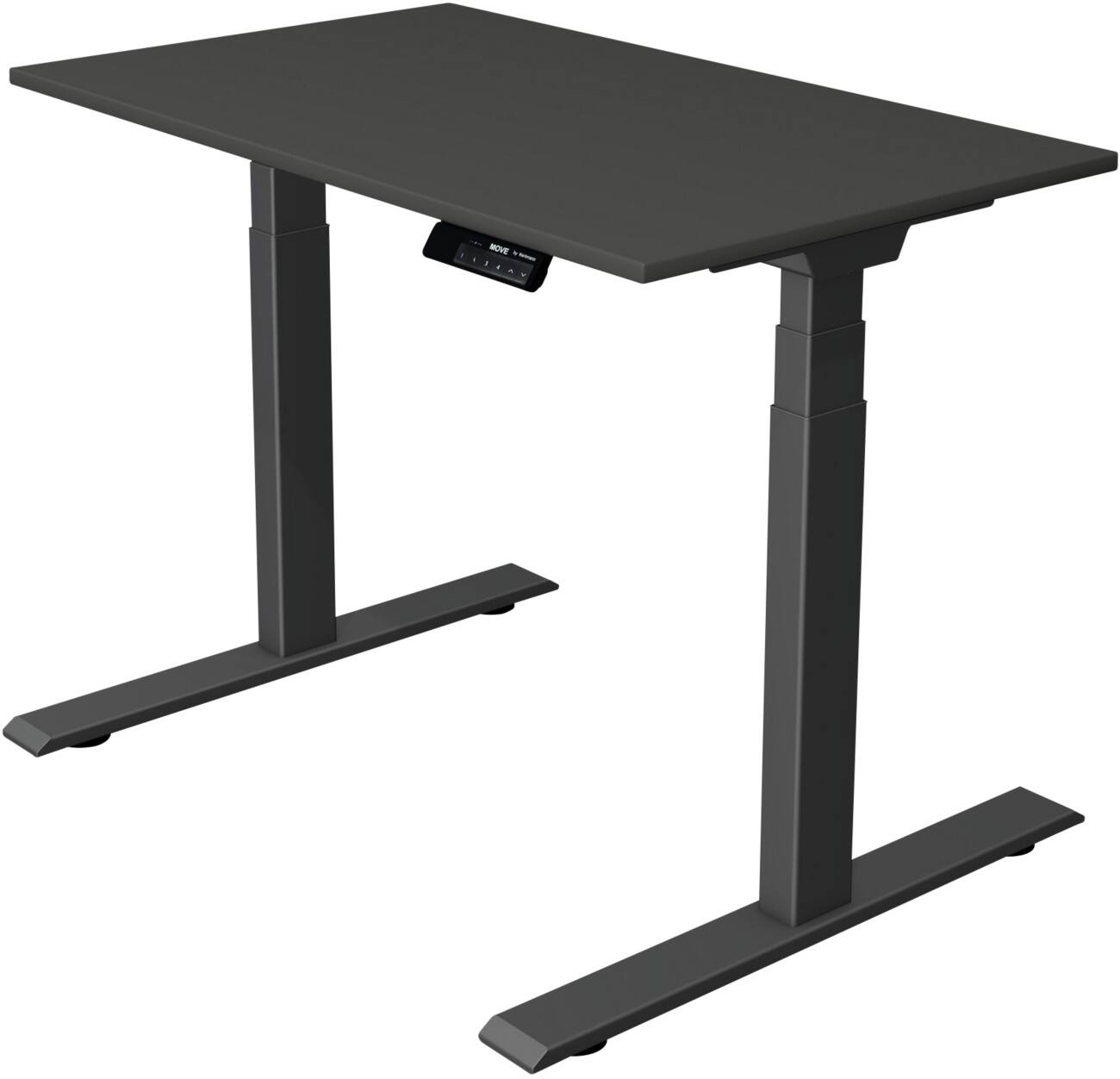 Bureau assis-debout Kerkmann Move 1 stable Hauteur ajustable électriquement Rectangulaire Anthracite T-Pied 1000 (L) x 600 (P) x 1270 (H) mm Acier, Aggloméré, Mélamine