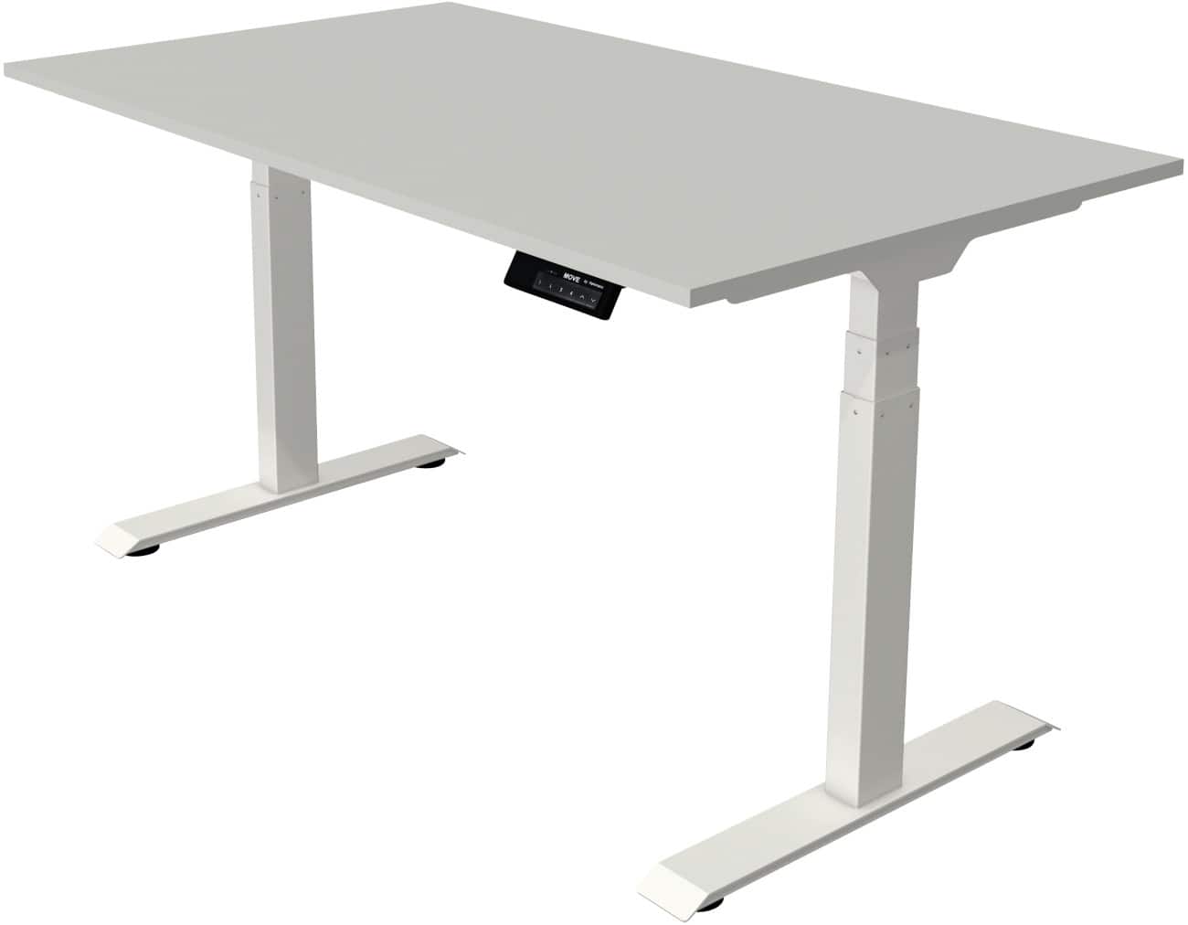 Bureau assis-debout Kerkmann Hauteur ajustable électriquement Rectangulaire Piètement en T 1400 (l) x 800 (p) x 1270 (h) mm Acier, Aggloméré, Mélamine