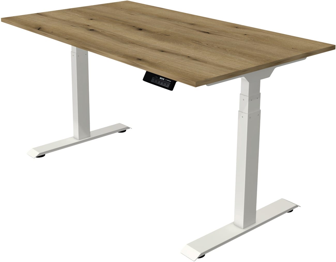 Bureau assis-debout Kerkmann Hauteur ajustable électriquement Rectangulaire Piètement en T 1400 (l) x 800 (p) x 1270 (h) mm Acier, Aggloméré, Mélamine