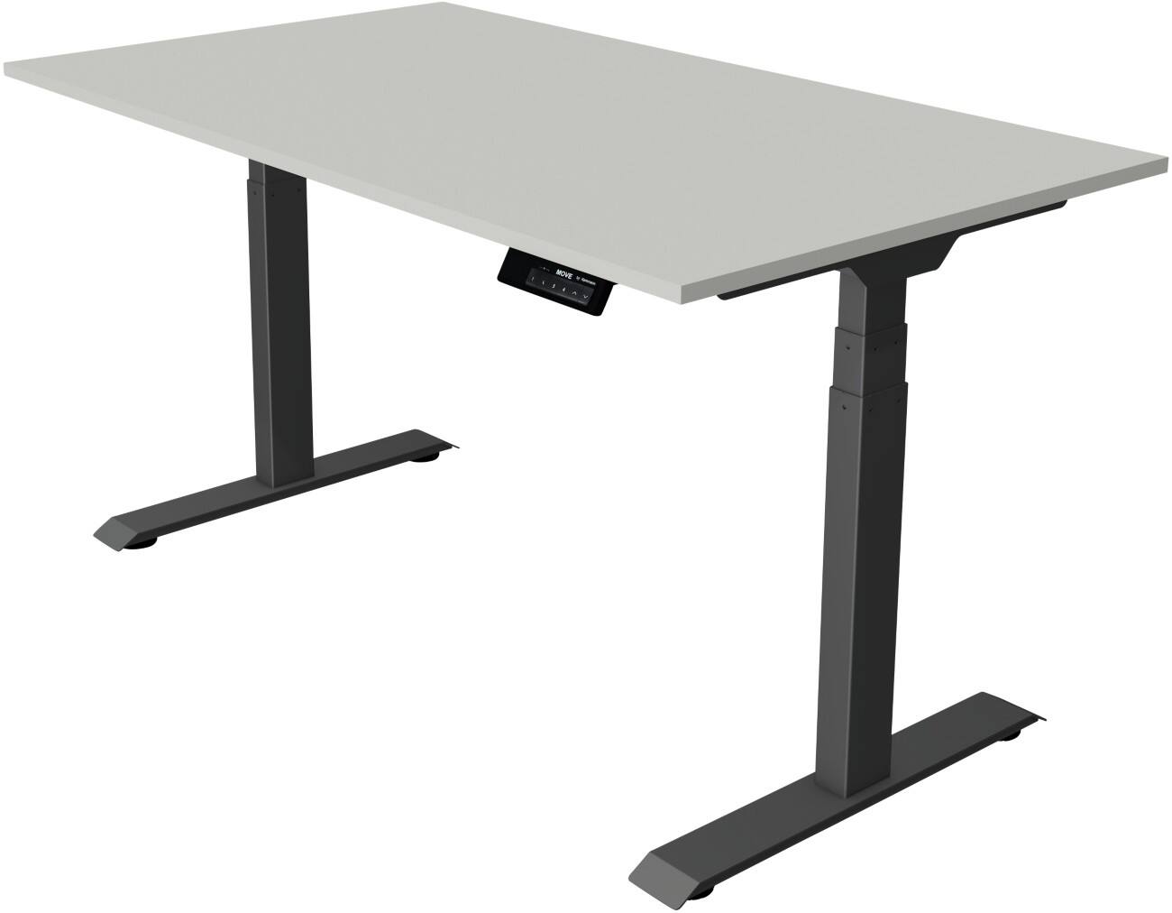 Kerkmann Elektrisch hoogteverstelbaar Zit-sta-bureau Rechthoekig T-voet 1,400(B) x 800 (D) x 1,270 (H) mm Melamine, Spaanplaat, Staal