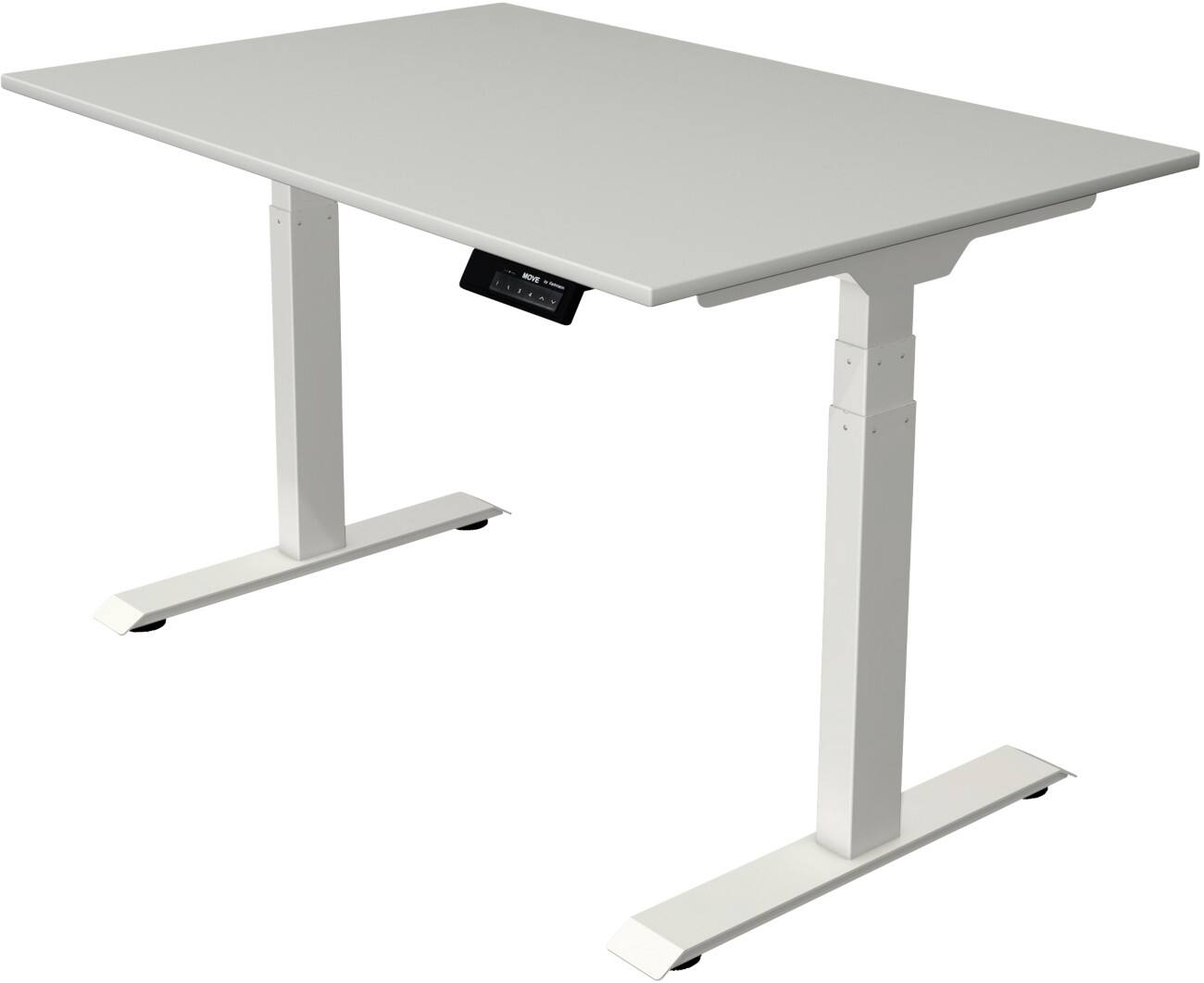 Bureau assis-debout Kerkmann Hauteur ajustable électriquement Rectangulaire Piètement en T 1200 (l) x 800 (p) x 1270 (h) mm Acier, Aggloméré, Mélamine