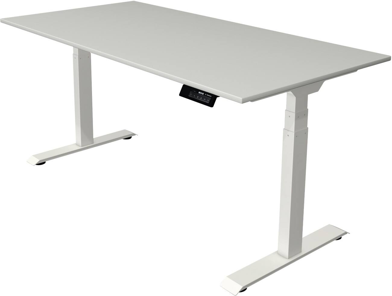 Bureau assis-debout Kerkmann Hauteur ajustable électriquement Rectangulaire Piètement en T 1600 (l) x 800 (p) x 1270 (h) mm Acier, Aggloméré, Mélamine