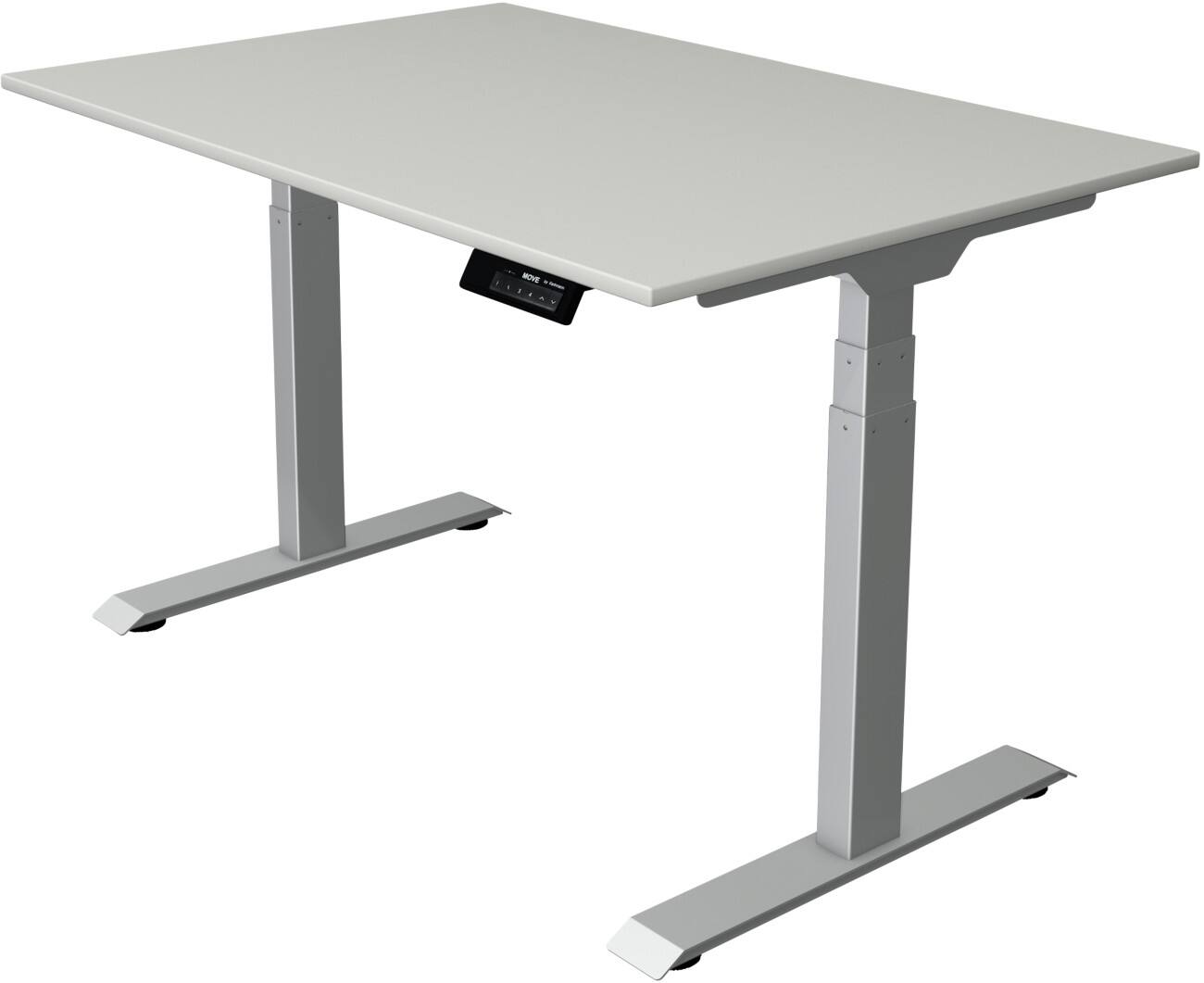 Bureau assis-debout Kerkmann Hauteur ajustable électriquement Rectangulaire Piètement en T 1200 (l) x 800 (p) x 1270 (h) mm Acier, Aggloméré, Mélamine
