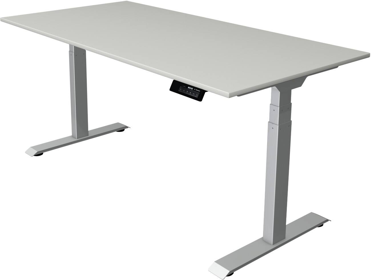 Bureau assis-debout Kerkmann Hauteur ajustable électriquement Rectangulaire Piètement en T 1600 (l) x 800 (p) x 1270 (h) mm Acier, Aggloméré, Mélamine