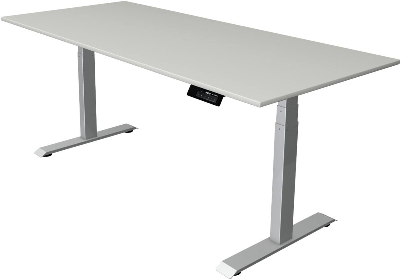 Bureau assis-debout Kerkmann Hauteur ajustable électriquement Rectangulaire Piètement en T 1800 (l) x 800 (p) x 1270 (h) mm Acier, Aggloméré, Mélamine