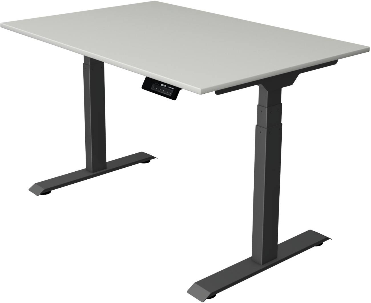 Bureau assis-debout Kerkmann Hauteur ajustable électriquement Rectangulaire Piètement en T 1200 (l) x 800 (p) x 1270 (h) mm Acier, Aggloméré, Mélamine
