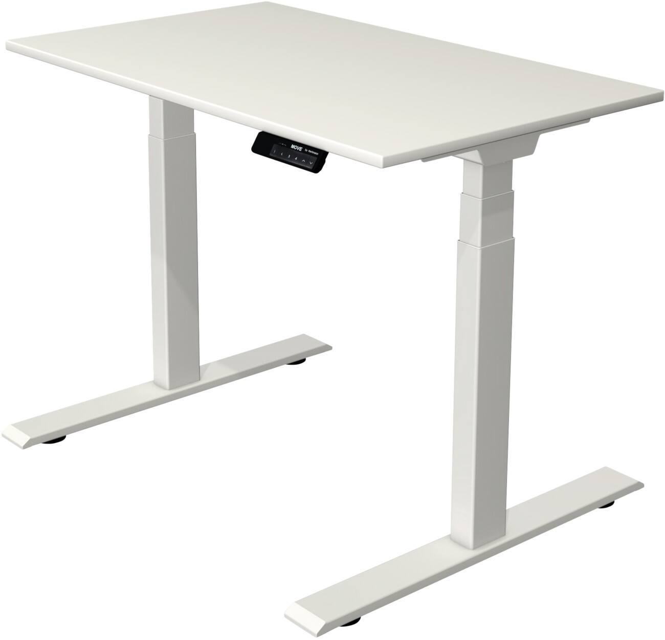 Bureau assis-debout Kerkmann Hauteur ajustable électriquement Rectangulaire Piètement en T 1000 (l) x 800 (p) x 1270 (h) mm Acier, Aggloméré, Mélamine