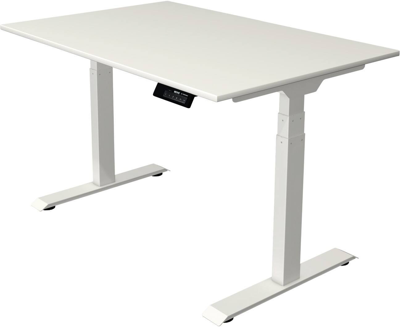 Bureau assis-debout Kerkmann Hauteur ajustable électriquement Rectangulaire Piètement en T 1200 (l) x 800 (p) x 1270 (h) mm Acier, Aggloméré, Mélamine