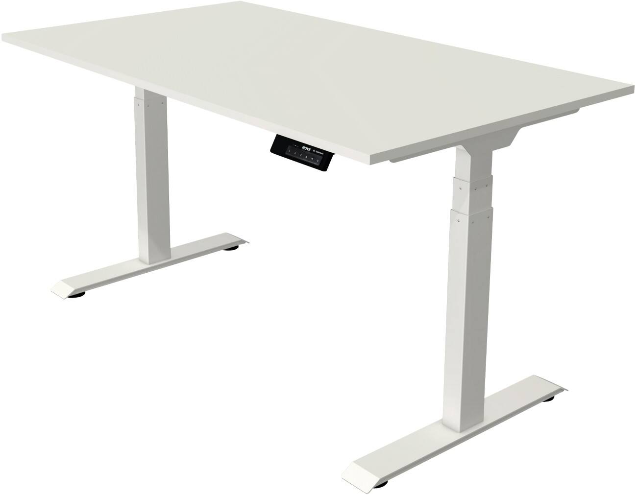 Bureau assis-debout Kerkmann Hauteur ajustable électriquement Rectangulaire Piètement en T 1400 (l) x 800 (p) x 1270 (h) mm Acier, Aggloméré, Mélamine