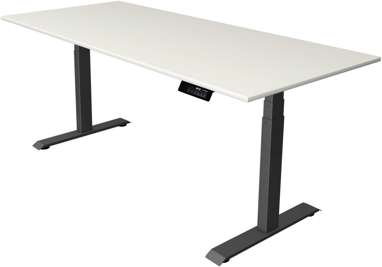 Kerkmann Elektrisch hoogteverstelbaar Zit-sta-bureau Rechthoekig T-voet 1,800(B) x 800 (D) x 1,270 (H) mm Melamine, Spaanplaat, Staal