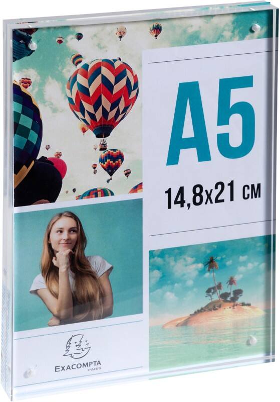 Porte-visuel Exacompta Office A5 En forme de T 15 (l) x 2 (p) x 21 (h) cm Transparent 10 unités